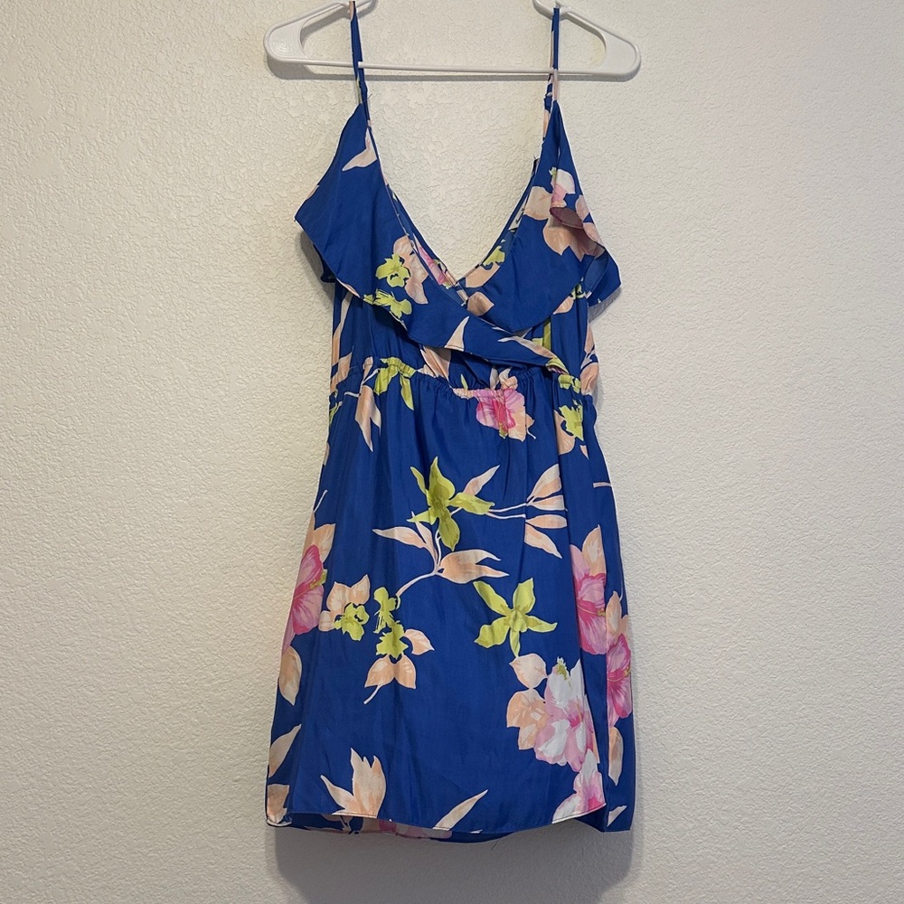 American Eagle Floral Blue Dress